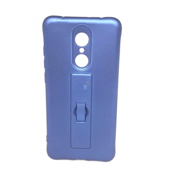 CAPA DE SILICONE MOTOMO COM ANEL DE DEDO PARA HUAWEI Y7 PRIME 2018 AZUL